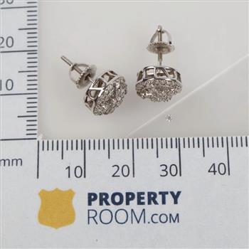 Sterling Silver Diamond Stud Earrings