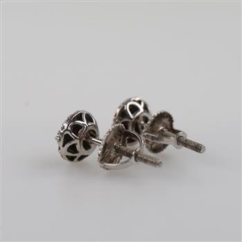 Sterling Silver Diamond Stud Earrings