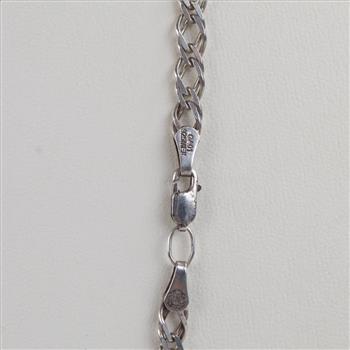Sterling Silver Double Curb Chain Necklace