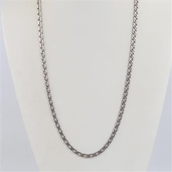 Sterling Silver Double Curb Chain Necklace