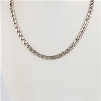 Sterling Silver Double Curb Chain Necklace