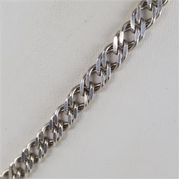 Sterling Silver Double Curb Chain Necklace