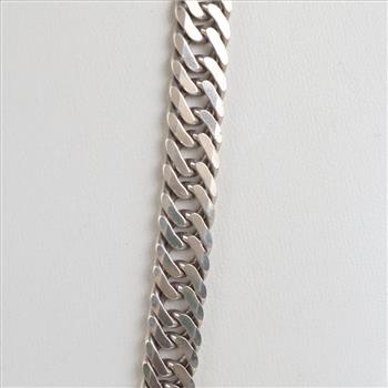 Sterling Silver Double Curb Chain Necklace