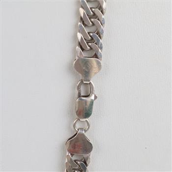 Sterling Silver Double Curb Chain Necklace