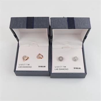 Sterling Silver Earrings, 4 Pieces