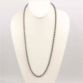 Sterling Silver Engraved Cable Chain Necklace