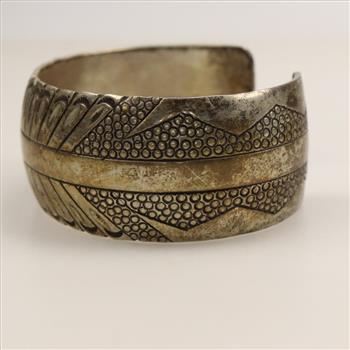 Sterling Silver Engraved Cuff Bracelet