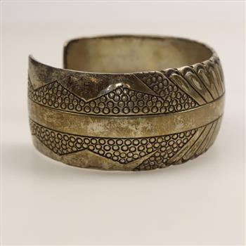 Sterling Silver Engraved Cuff Bracelet