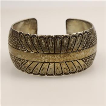 Sterling Silver Engraved Cuff Bracelet