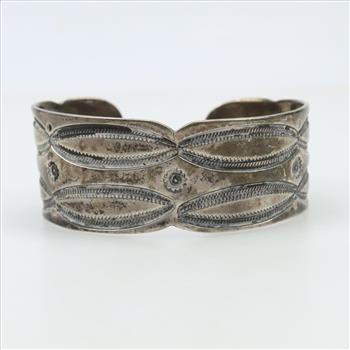 Sterling Silver Engraved Cuff Bracelet