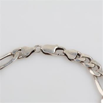 Sterling Silver Figaro Chain Bracelet