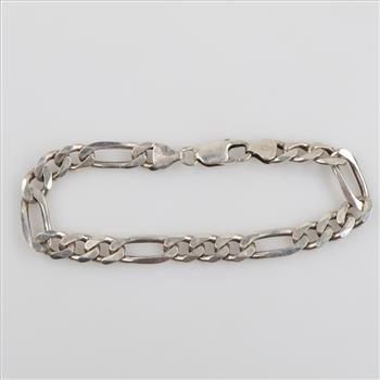 Sterling Silver Figaro Chain Bracelet