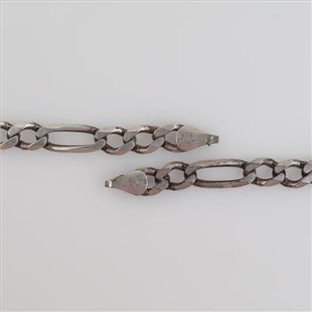 Sterling Silver Figaro Chain Link Necklace