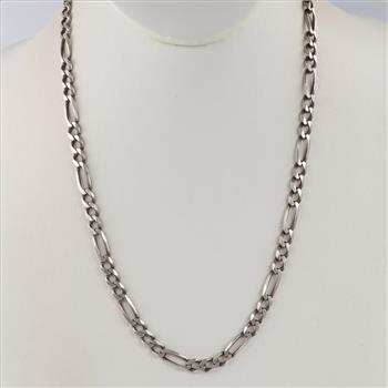 Sterling Silver Figaro Chain Link Necklace