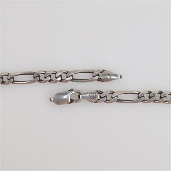 Sterling Silver Figaro Chain Link Necklace