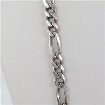 Sterling Silver Figaro Chain Link Necklace