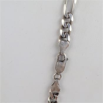 Sterling Silver Figaro Chain Link Necklace