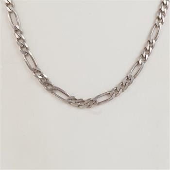 Sterling Silver Figaro Chain Link Necklace