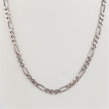 Sterling Silver Figaro Chain Link Necklace