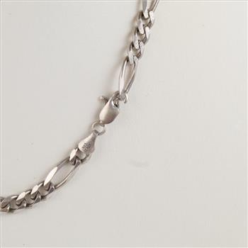 Sterling Silver Figaro Chain Link Necklace