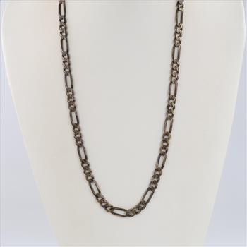 Sterling Silver Figaro Chain Link Necklace