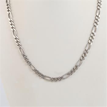 Sterling Silver Figaro Chain Link Necklace