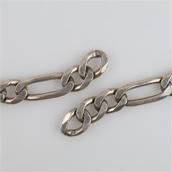 Sterling Silver Figaro Chain Link Necklace