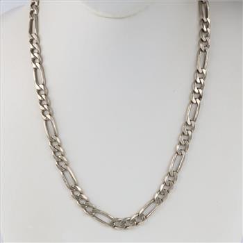 Sterling Silver Figaro Chain Link Necklace
