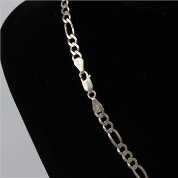 Sterling Silver Figaro Chain Necklace