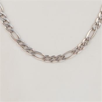 Sterling Silver Figaro Chain Necklace