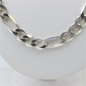Sterling Silver Figaro Chain Necklace