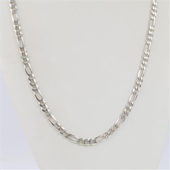 Sterling Silver Figaro Chain Necklace