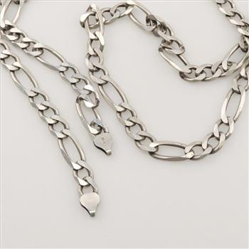 Sterling Silver Figaro Chain Necklace