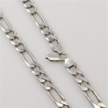 Sterling Silver Figaro Chain Necklace