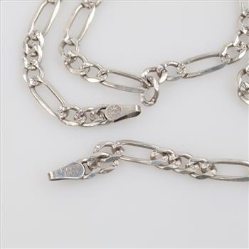 Sterling Silver Figaro Chain Necklace