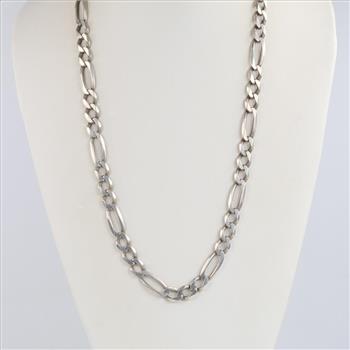 Sterling Silver Figaro Chain Necklace