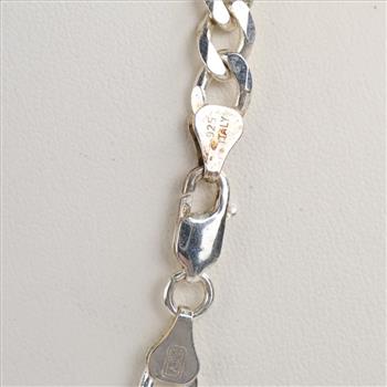 Sterling Silver Figaro Link Necklace