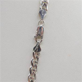Sterling Silver Flat Mariner Chain Necklace
