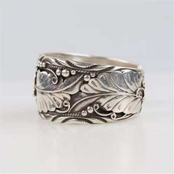 Sterling Silver Floral Cuff