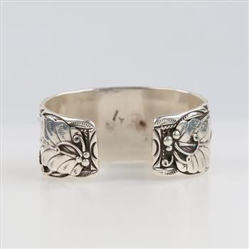 Sterling Silver Floral Cuff