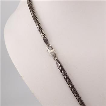 Sterling Silver Foxtail Chain Necklace