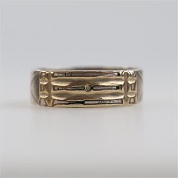 Sterling Silver Gold Accent Band