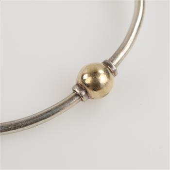 Sterling Silver Gold Accent Bangle Bracelet