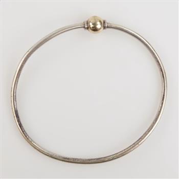 Sterling Silver Gold Accent Bangle Bracelet