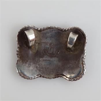 Sterling Silver Gold Accent Belt Buckle Pendant