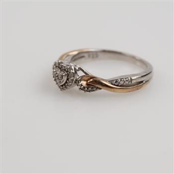 Sterling Silver Gold Accent Diamond Ring