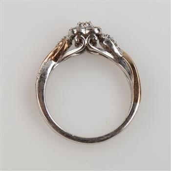 Sterling Silver Gold Accent Diamond Ring
