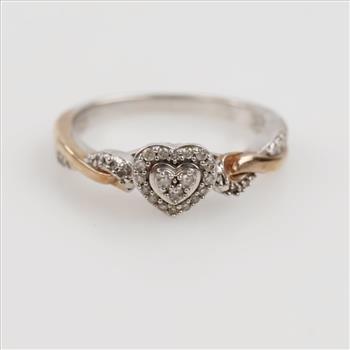 Sterling Silver Gold Accent Diamond Ring
