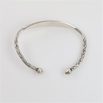 Sterling Silver Gold Accent ID Cuff Bracelet