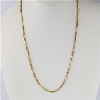 Sterling Silver Gold Plated Hollow Link Necklace